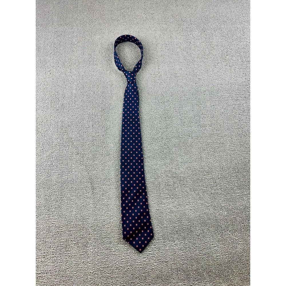 Vintage Haboes Men Store Tie Men Blue Silk Polka‎ Dot England Made Work Business